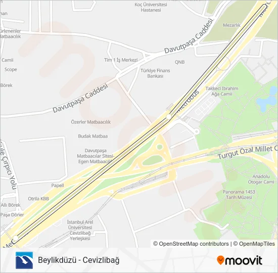 34C Metrobus Line Map