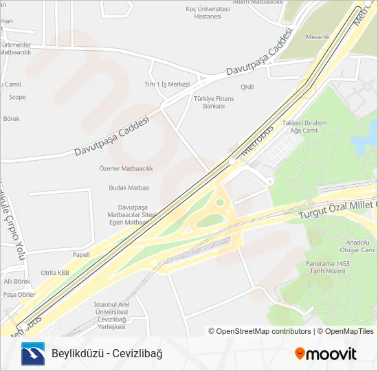 34C Metrobus Line Map