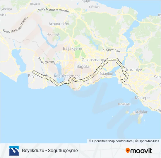 34G Metrobus Line Map