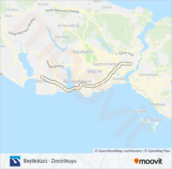 34BZ Metrobus Line Map