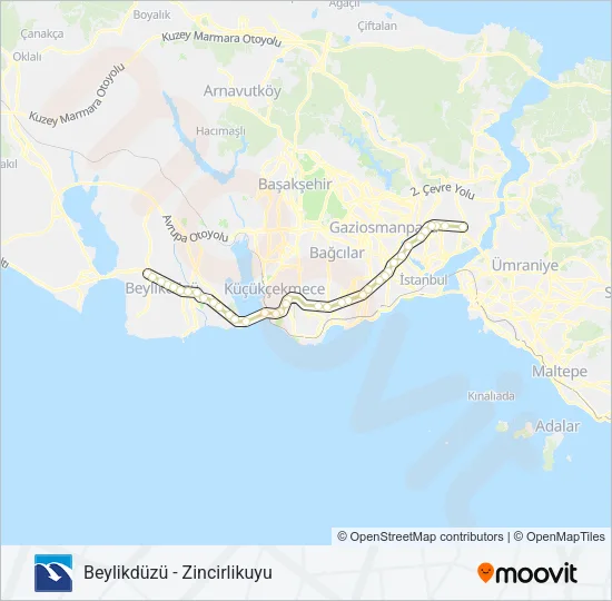 34BZ Metrobus Line Map