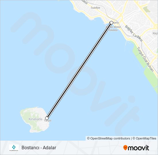 BOSTANCI - ADALAR ferry Line Map