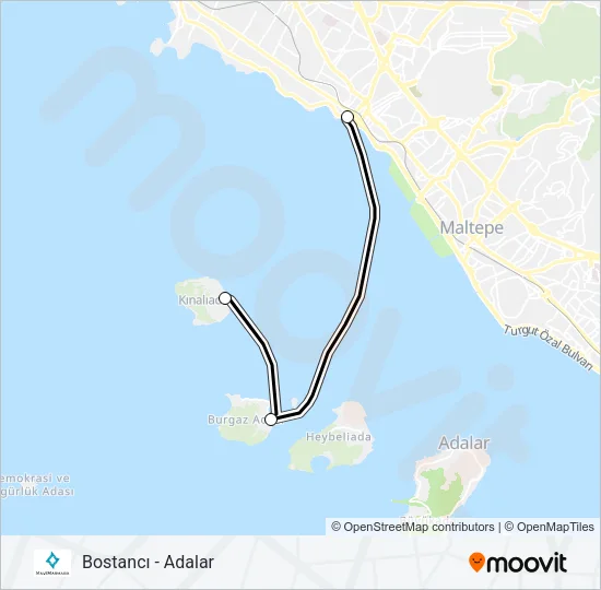 BOSTANCI - ADALAR Ferry Line Map