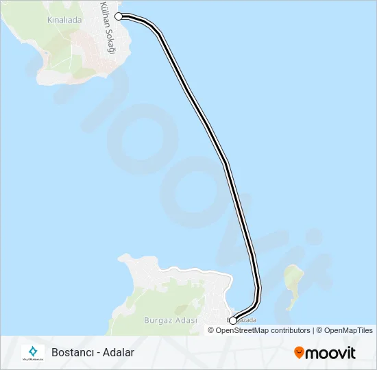 BOSTANCI - ADALAR Ferry Line Map