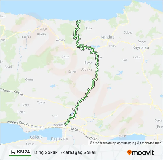 KM24 Bus Line Map