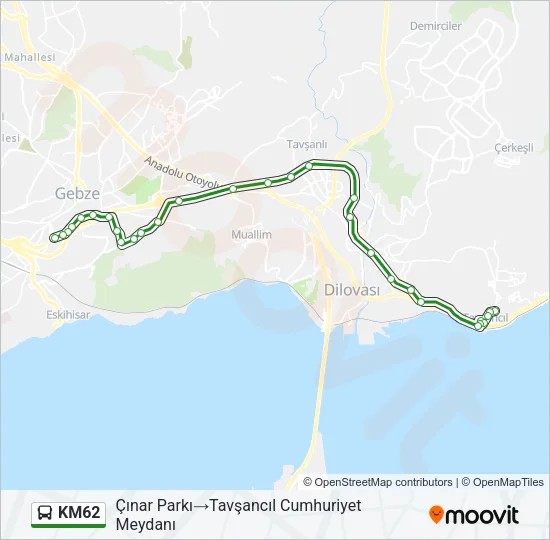 KM62 Bus Line Map