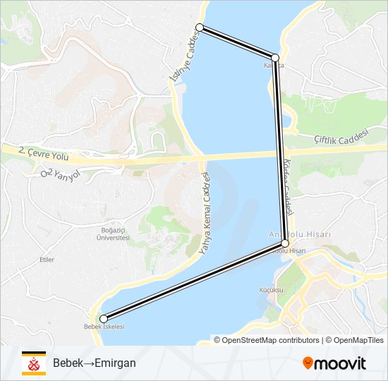 Bebek - Emirgan ferry Line Map