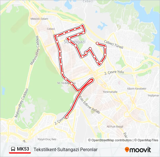 MK53 Bus Line Map