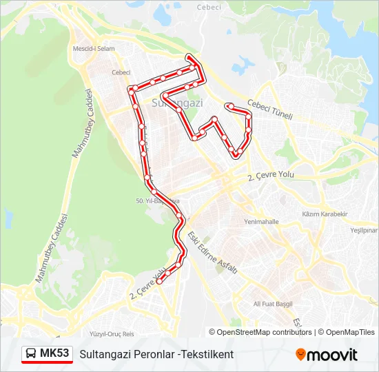 MK53 Bus Line Map