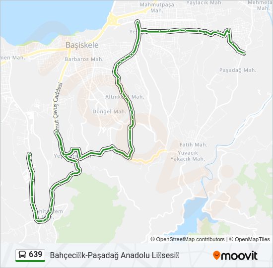 639 otobüs Hattı Haritası