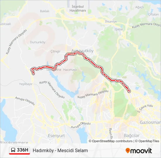 336H Route: Schedules, Stops & Maps - Bakırcılar-Mescid (Updated)
