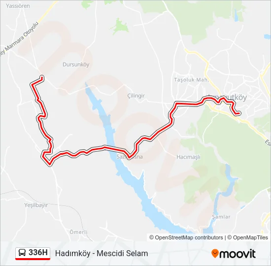 336H Bus Line Map
