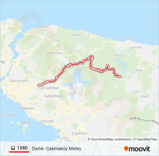139D Bus Line Map