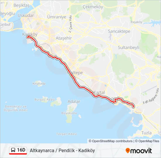 16D Bus Line Map
