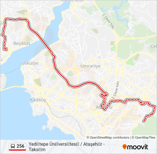 256 Bus Line Map