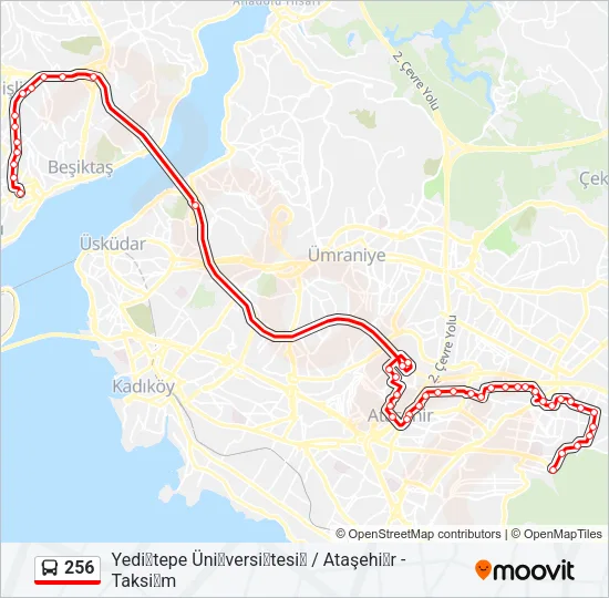 256 Bus Line Map