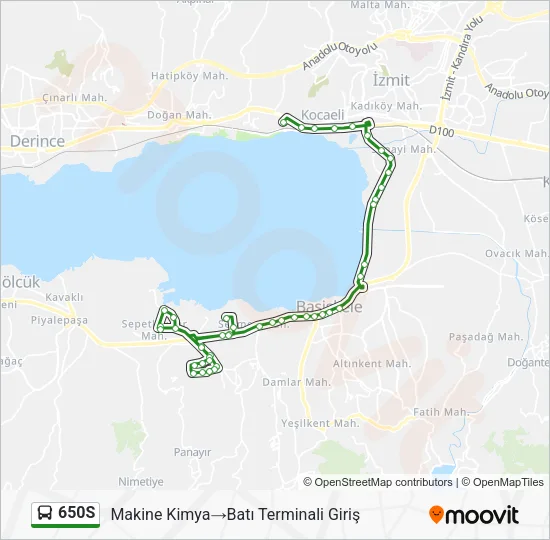 650S Bus Line Map