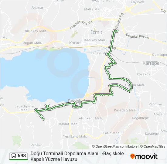 698 Bus Line Map