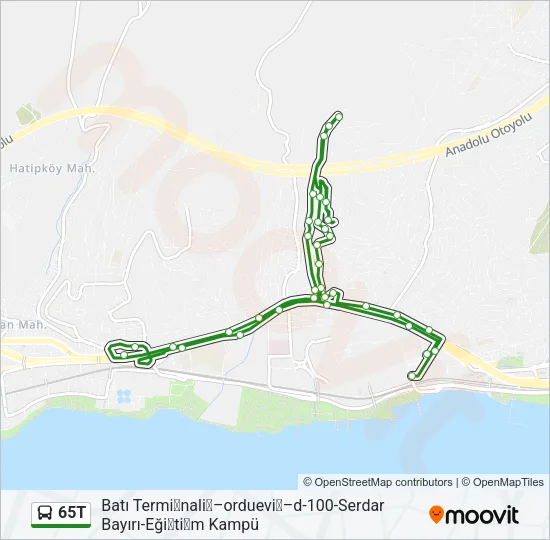 65T Bus Line Map