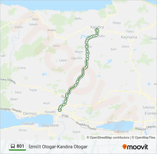 801 Bus Line Map