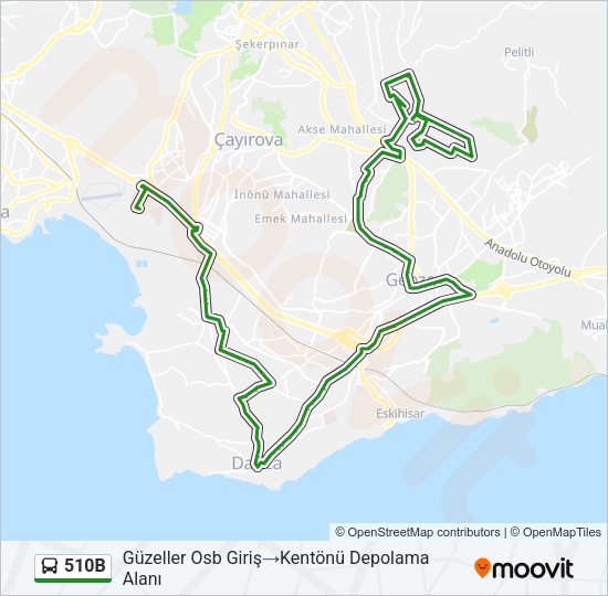510B Bus Line Map