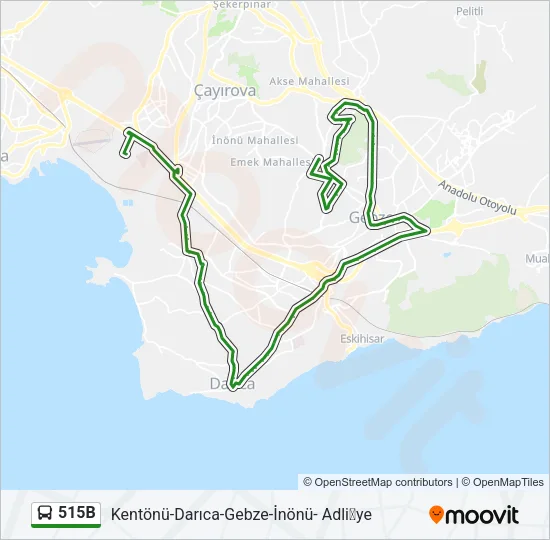 515B Bus Line Map