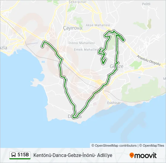 515B Bus Line Map