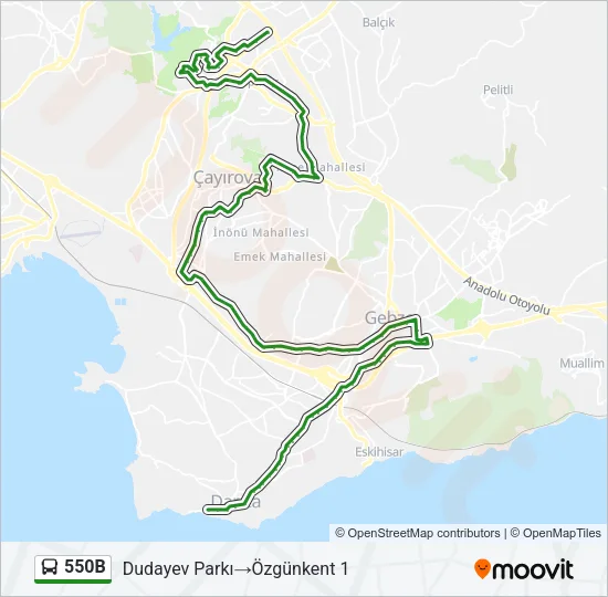 550B Bus Line Map