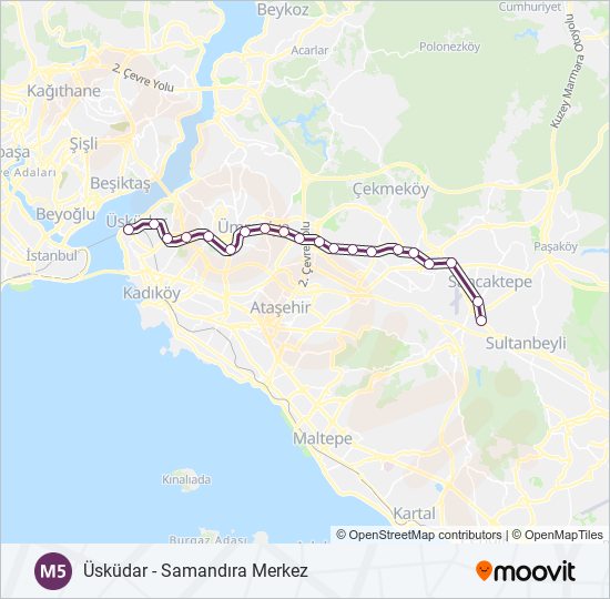 M5 metro Hattı Haritası