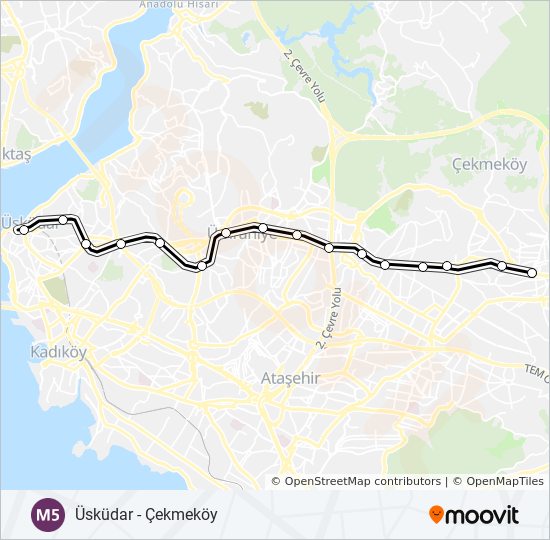m5 route schedules stops maps cekmekoy uskudar