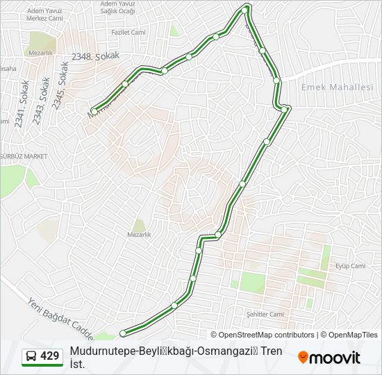 429 Bus Line Map