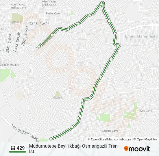 429 Bus Line Map