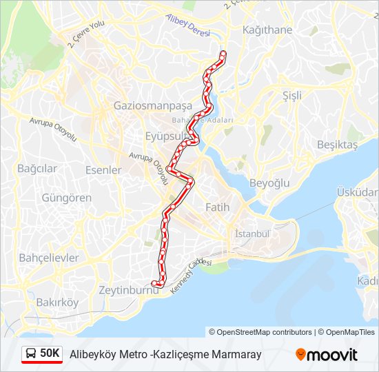 50K bus Line Map