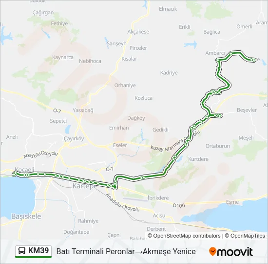 KM39 Bus Line Map