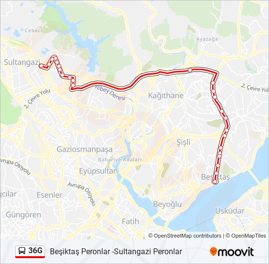 36G bus Line Map