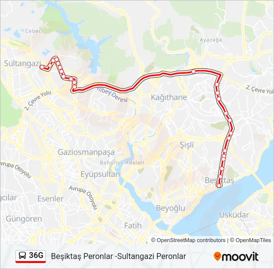 36G Bus Line Map