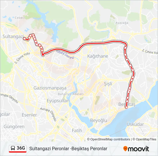 36G Bus Line Map