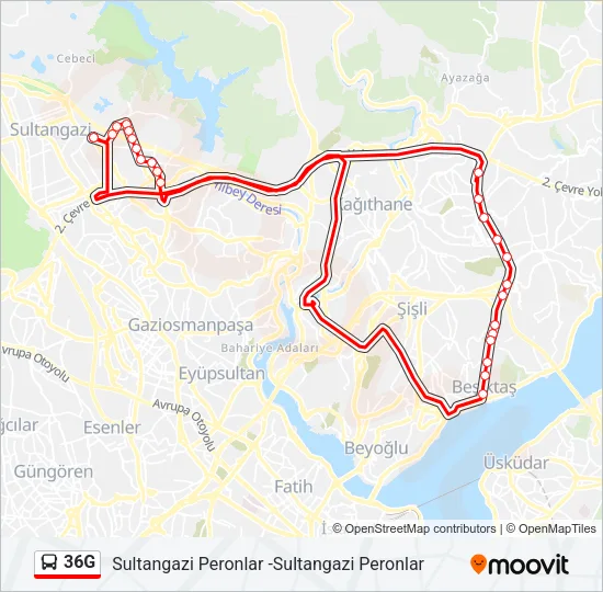 36G Bus Line Map