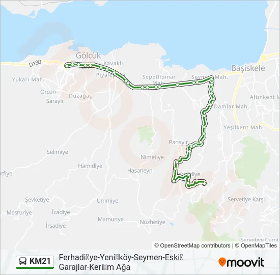 KM21 Bus Line Map