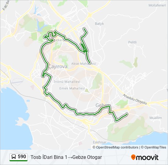 590 bus Line Map