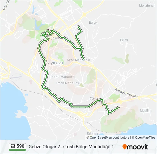 590 Bus Line Map