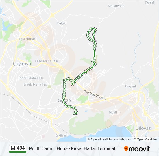 434 Bus Line Map