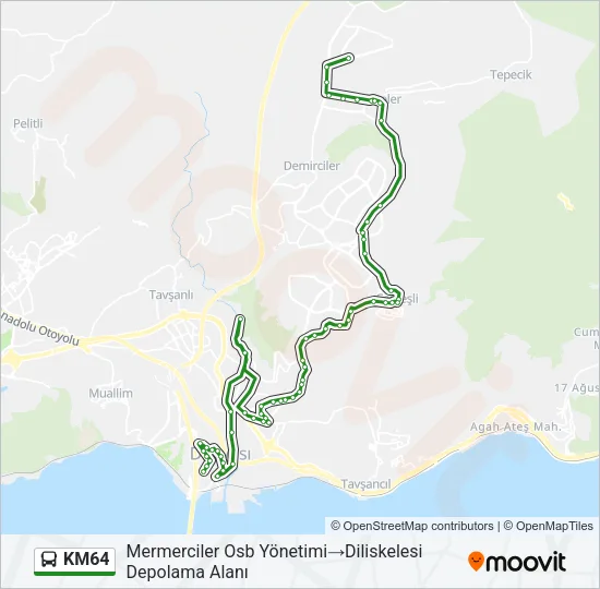 KM64 Bus Line Map