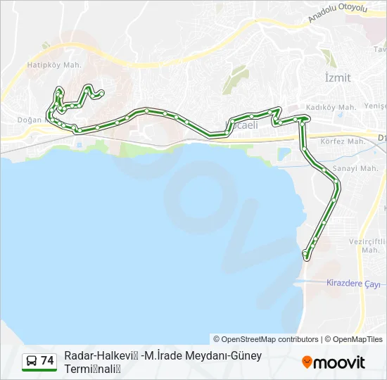 74 Bus Line Map