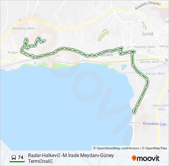 74 bus Line Map