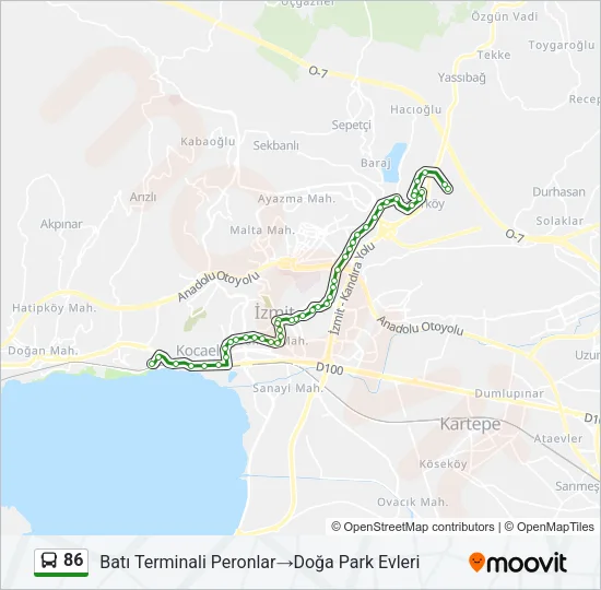 86 Bus Line Map