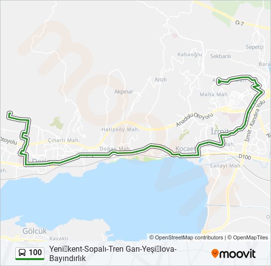 100 bus Line Map