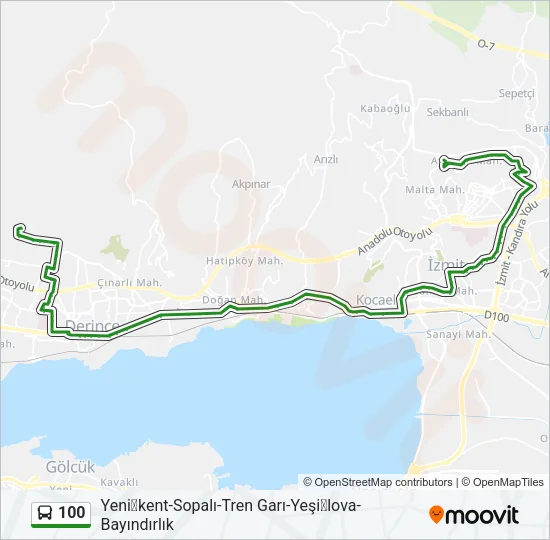 100 Bus Line Map
