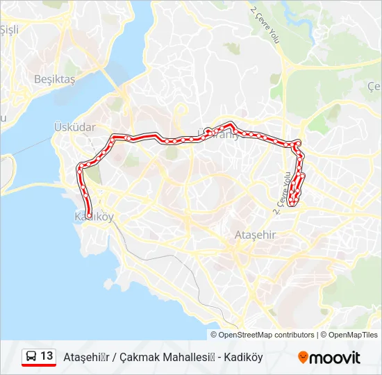 13 Bus Line Map