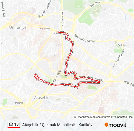 13 Bus Line Map